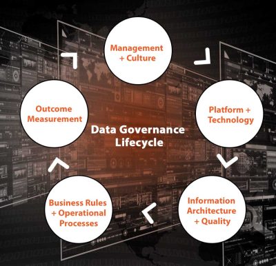 graphic showing the Data Governance Lifecycle